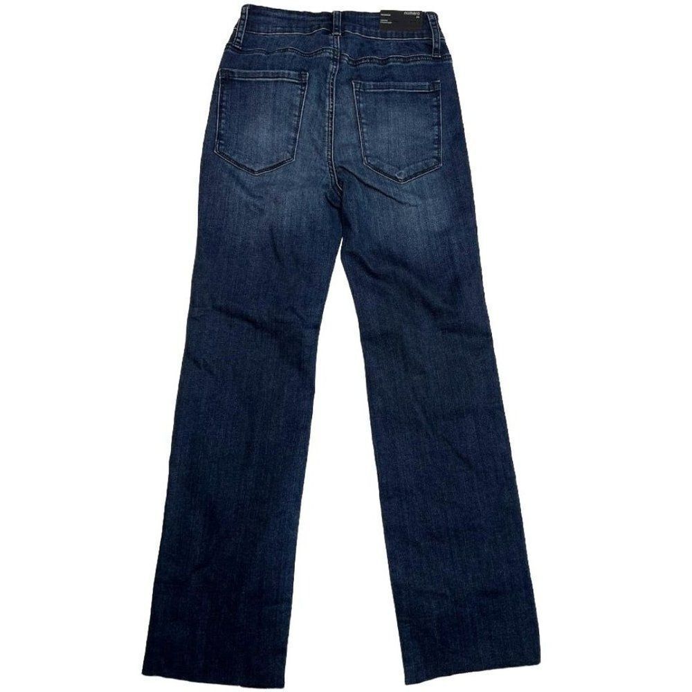 Numero Cropped Jeans Women's 24 XS Dark Blue Stretchy Raw-Hem Faded Pockets NEW - Picture 3 of 11